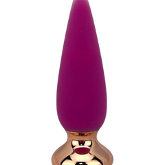 Dilatador anal Pearl Nature de silicón suave con 10 funciones de vibración, diseño elegante y natural de Glow & Vibe.