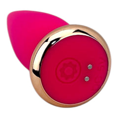 Dilatador anal Pearl Nature de silicón suave con 10 funciones de vibración, diseño elegante y natural de Glow & Vibe.