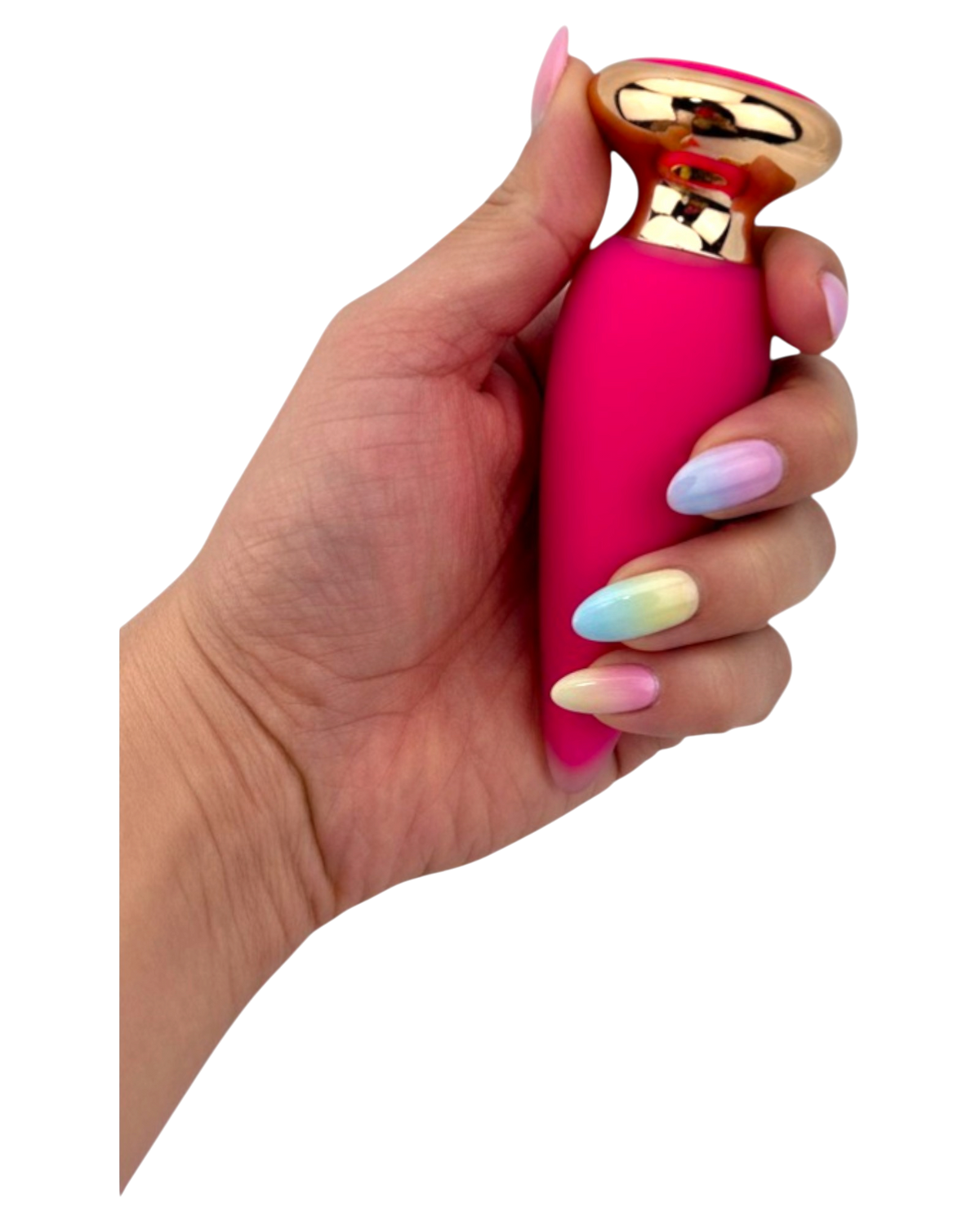 Dilatador anal Pearl Nature de silicón suave con 10 funciones de vibración, diseño elegante y natural de Glow & Vibe.