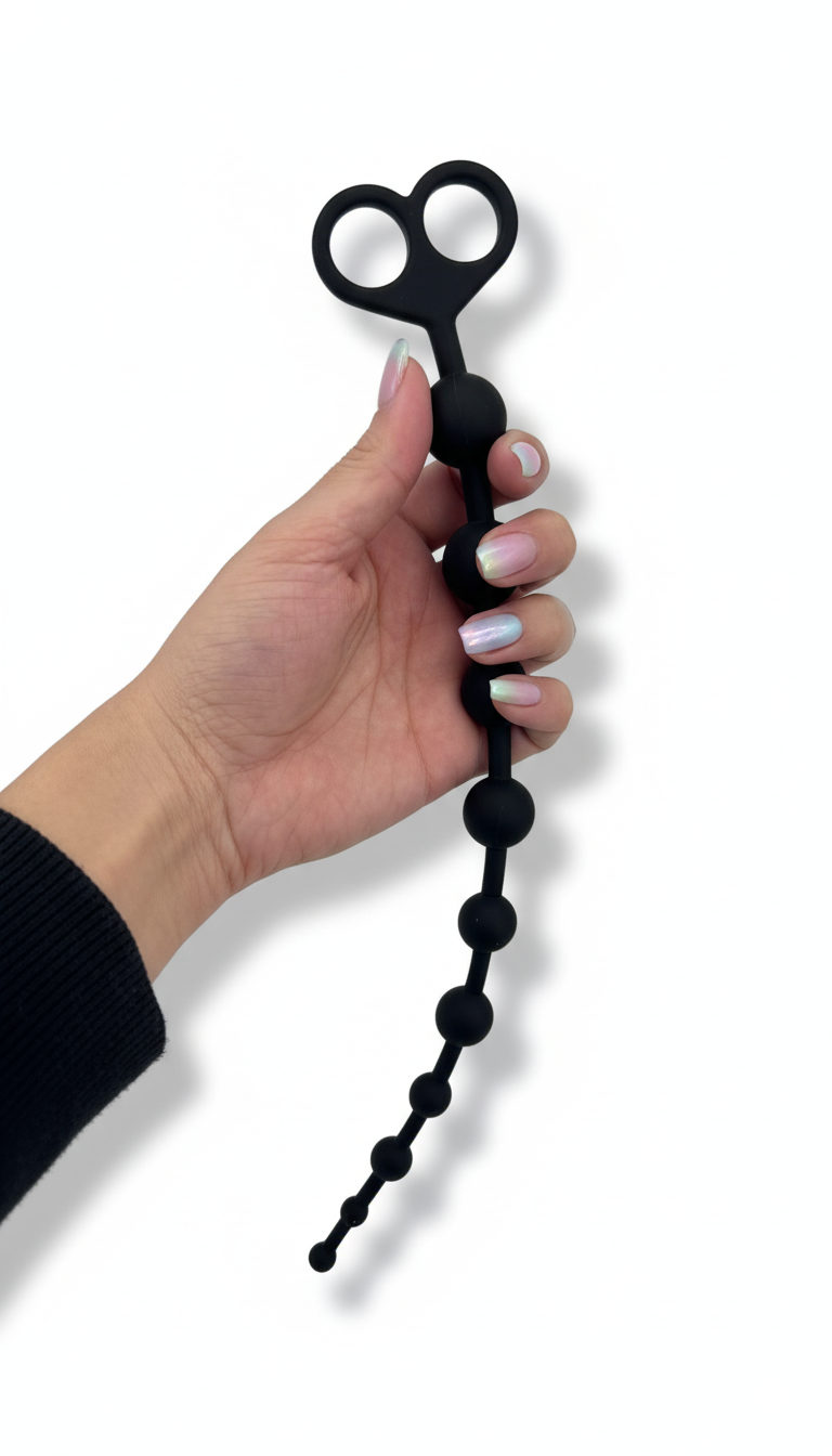 Bolas anales Pearl Beads de silicón suave y flexible, diseño elegante y progresivo de Glow & Vibe.