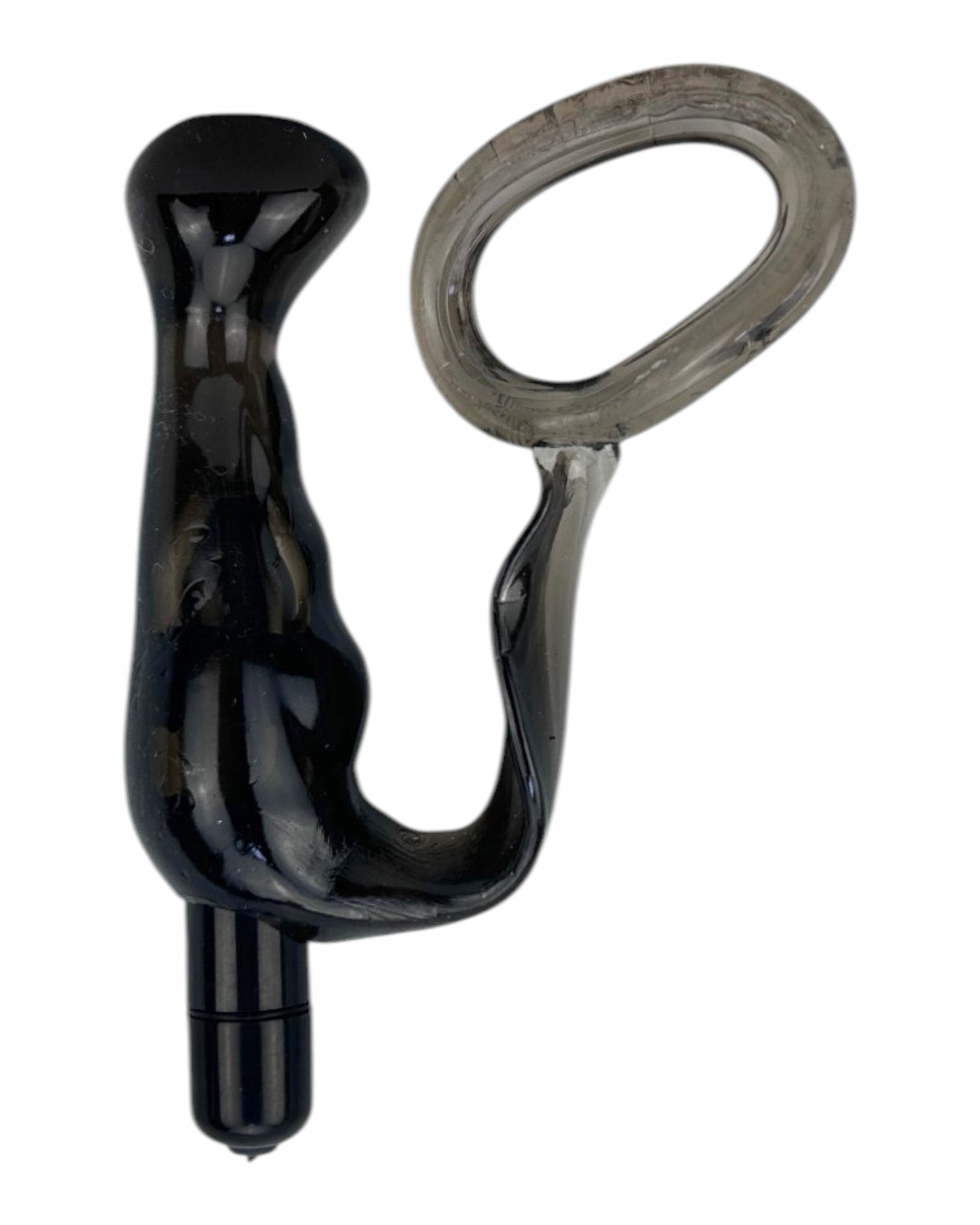 Plug anal Smoke Ring de gel suave con vibración y anillo para pene, doble estimulación Glow & Vibe.