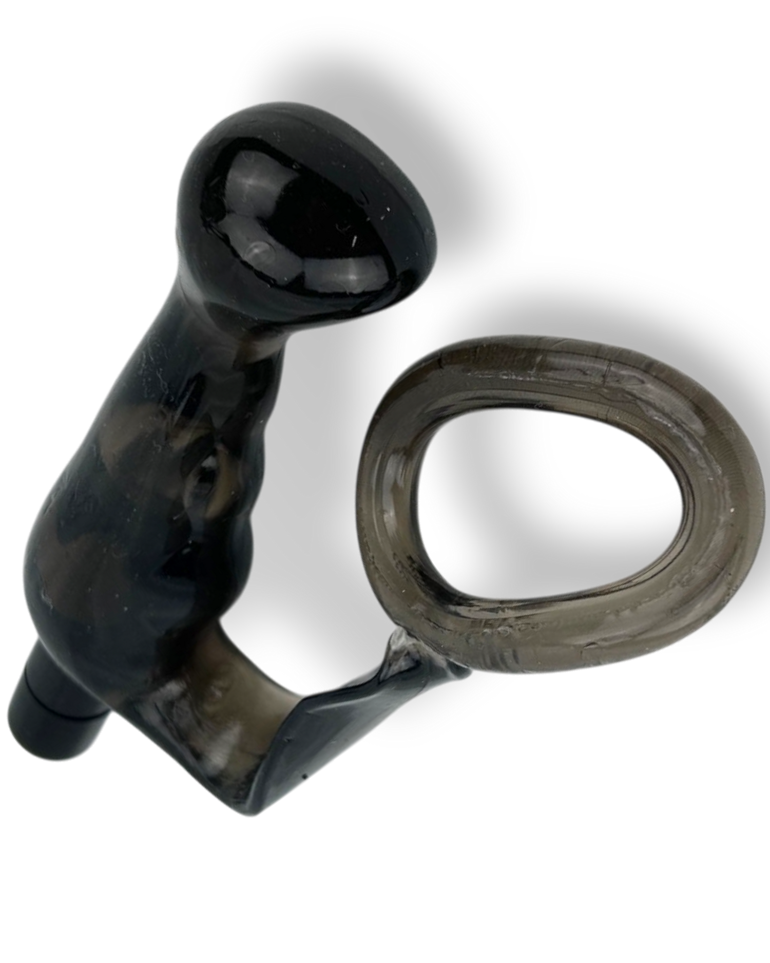 Plug anal Smoke Ring de gel suave con vibración y anillo para pene, doble estimulación Glow & Vibe.