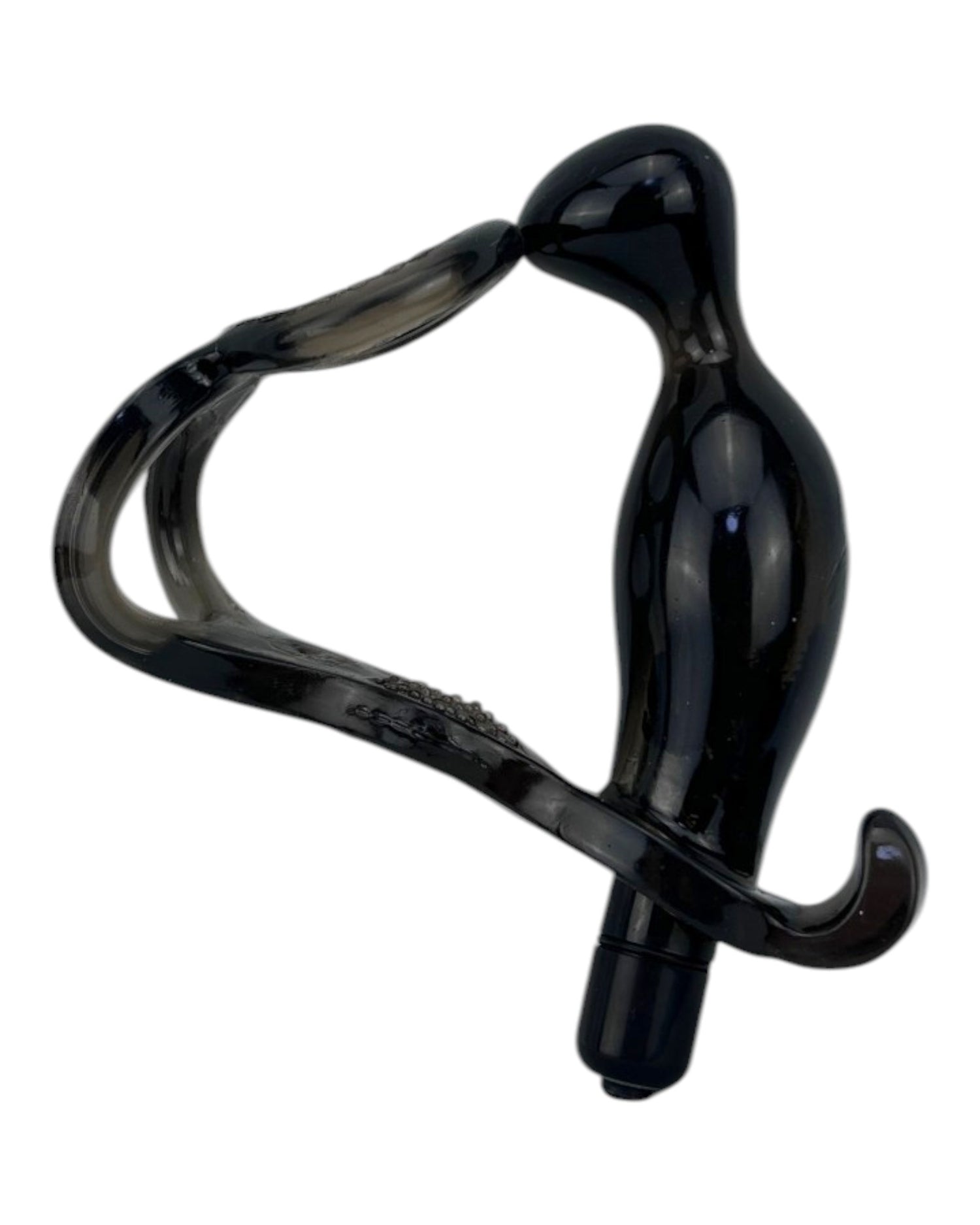 Plug anal Dream Ring con vibración y doble anillo para pene y testículos, diseño potente Glow & Vibe.