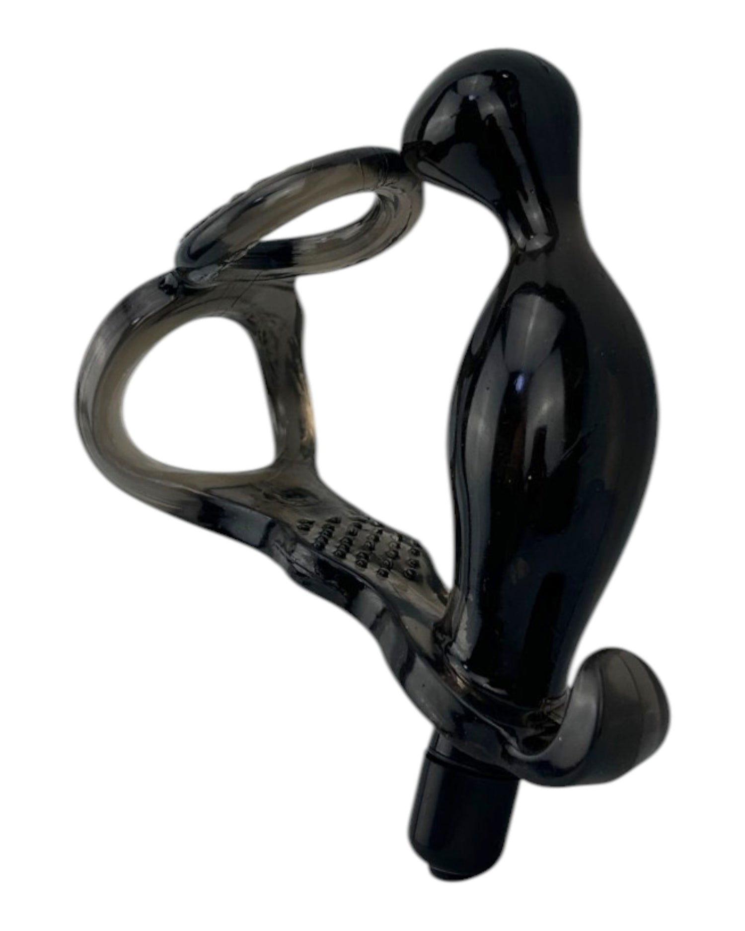 Plug anal Dream Ring con vibración y doble anillo para pene y testículos, diseño potente Glow & Vibe.