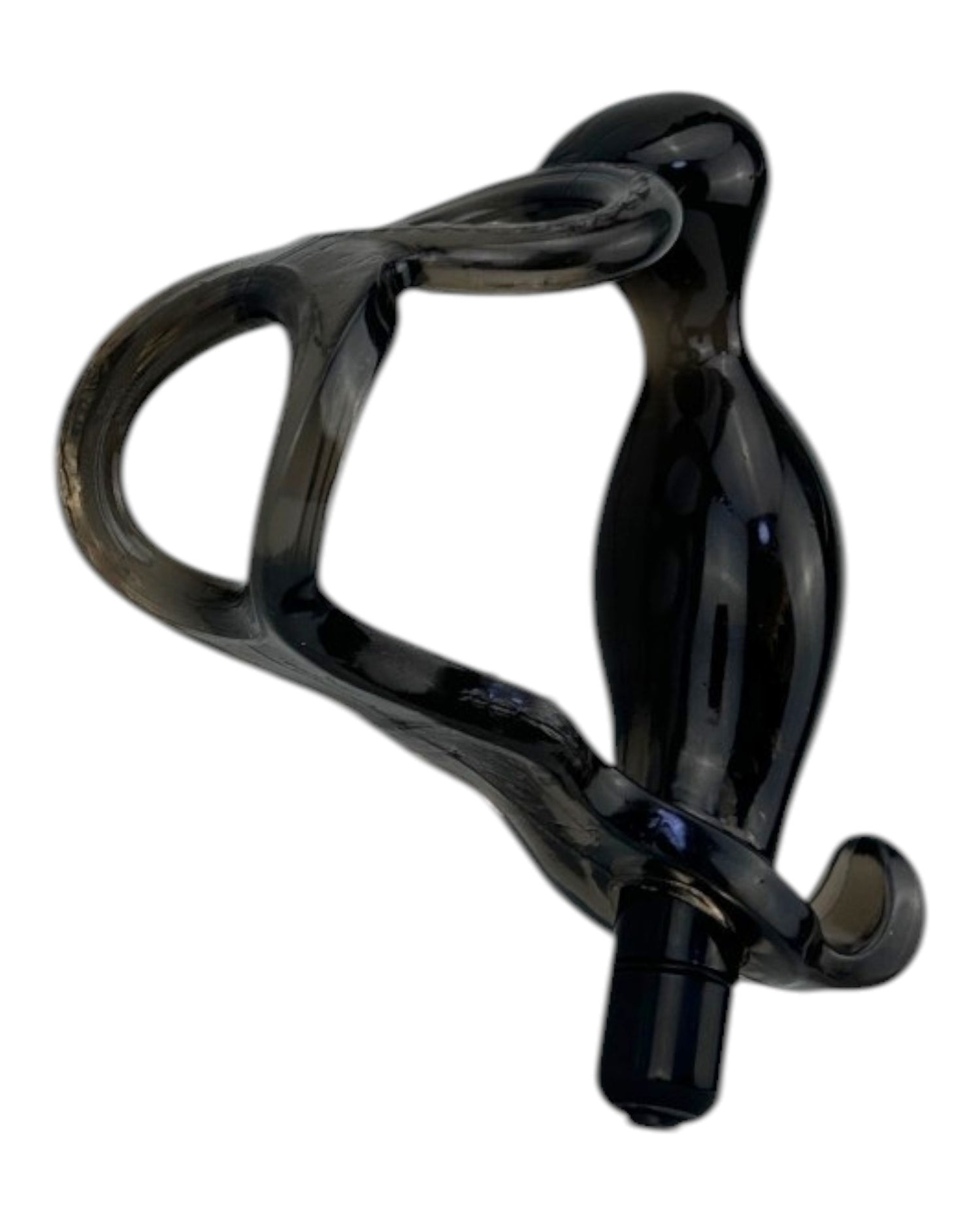 Plug anal Dream Ring con vibración y doble anillo para pene y testículos, diseño potente Glow & Vibe.
