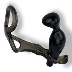 Plug anal Dream Ring con vibración y doble anillo para pene y testículos, diseño potente Glow & Vibe.