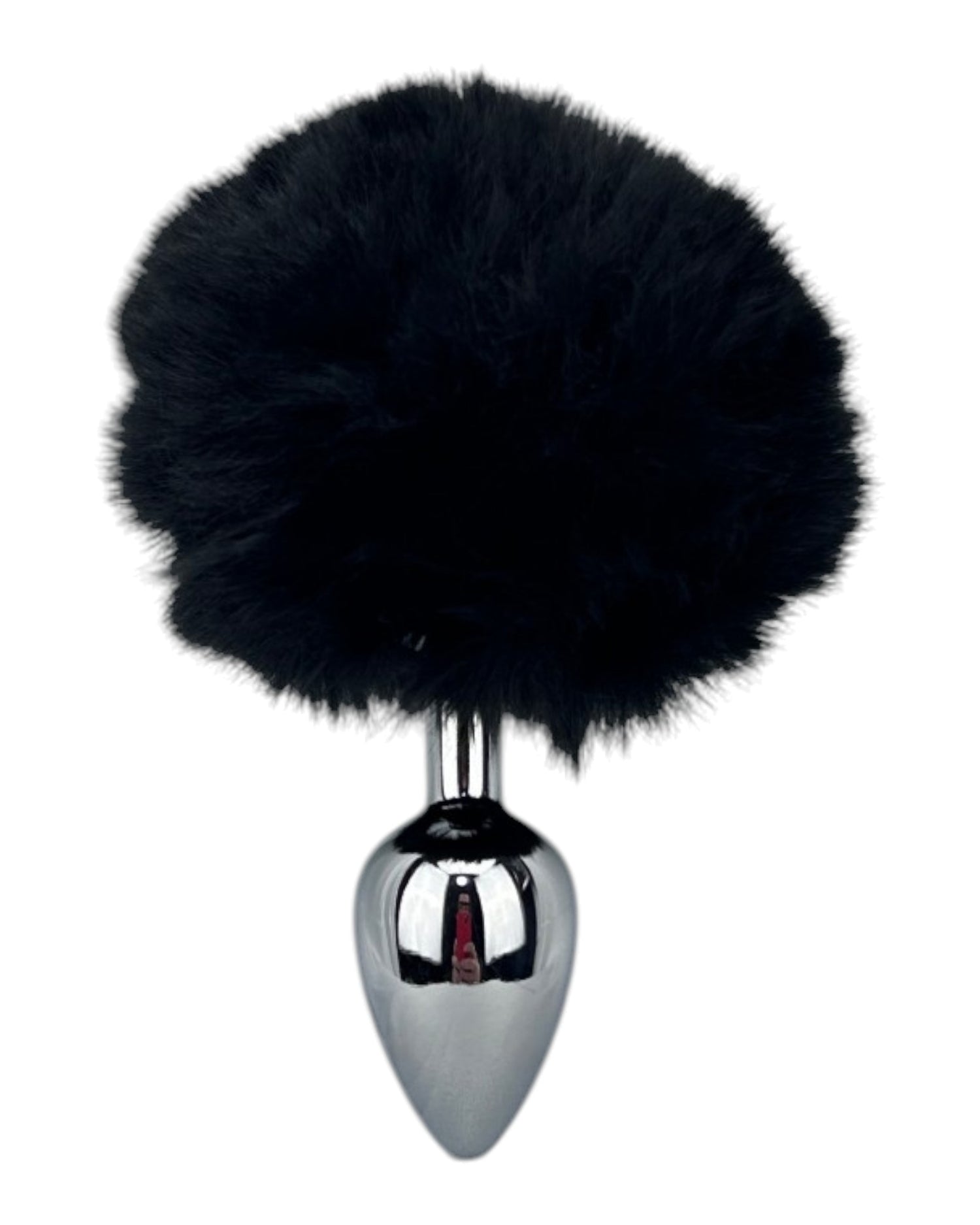 Plug anal Bunny Glow con cola de conejo de peluche esponjosa, metálico y elegante, marca Glow & Vibe.