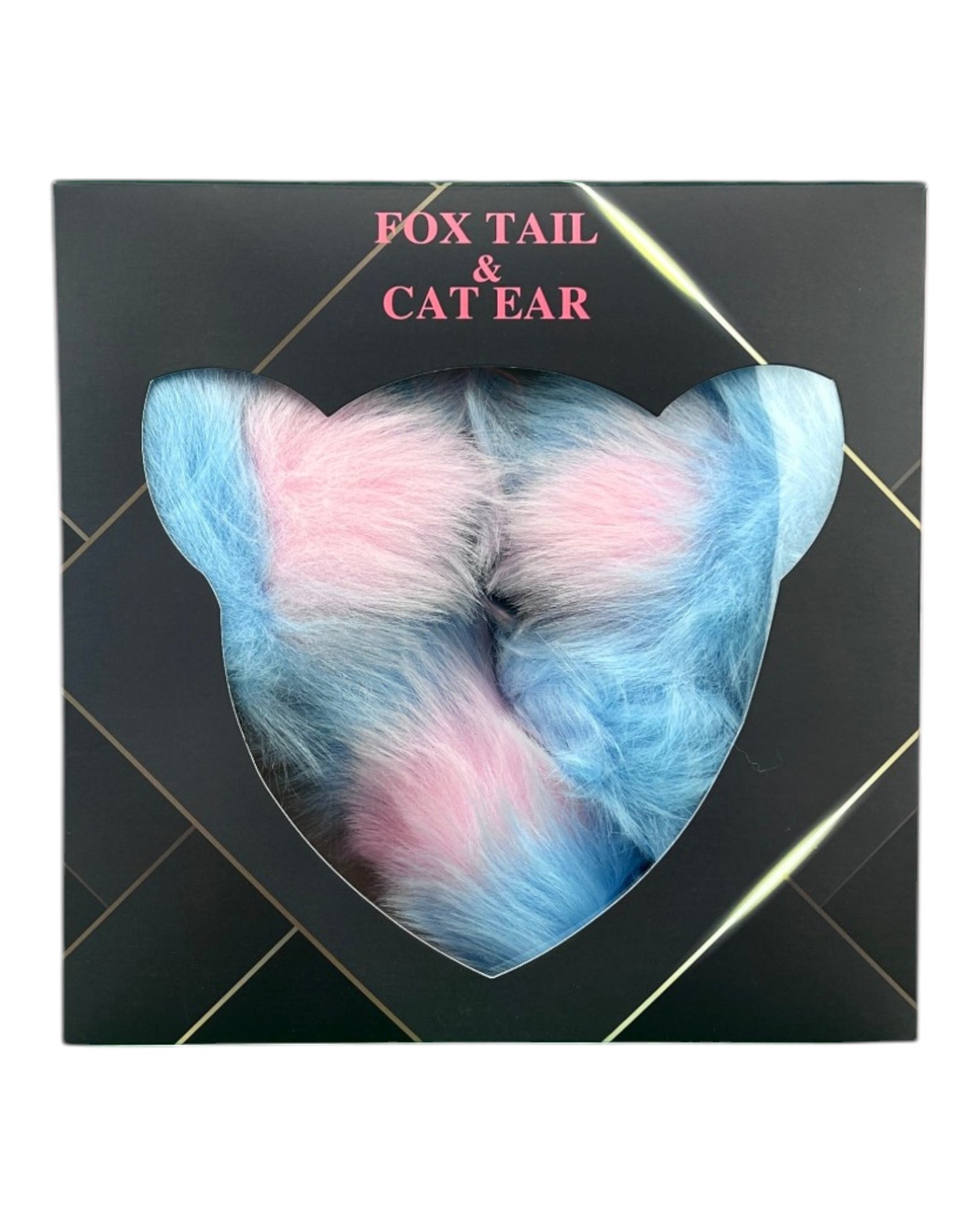 Set erótico Foxy Kit con orejas de gato, pezoneras, collar y plug anal metálico con cola de zorro, diseño Glow & Vibe