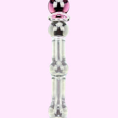 Plug anal Crystal Jewel de cristal texturizado transparente, diseño elegante y brillante de Glow & Vibe.