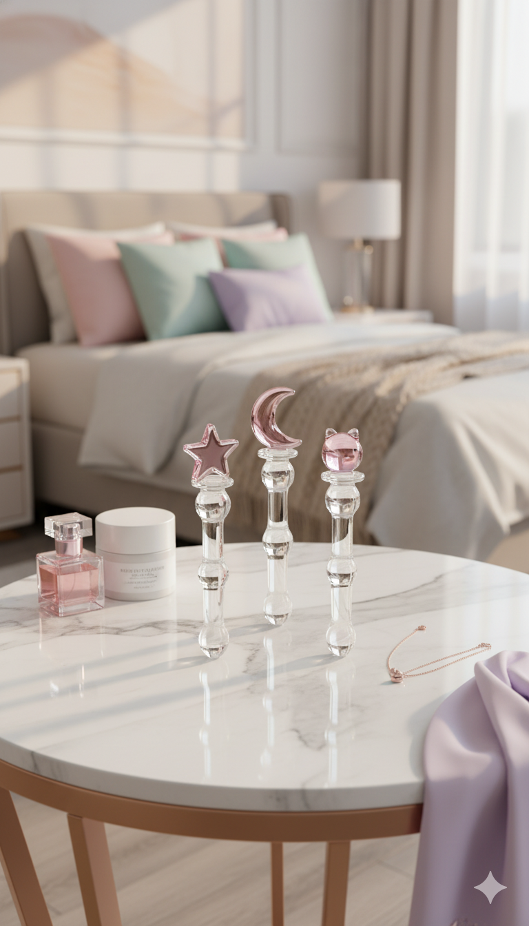 Plug anal Crystal Jewel de cristal texturizado transparente, diseño elegante y brillante de Glow & Vibe.
