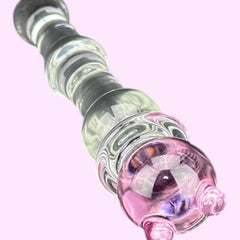 Plug anal Crystal Jewel de cristal texturizado transparente, diseño elegante y brillante de Glow & Vibe.