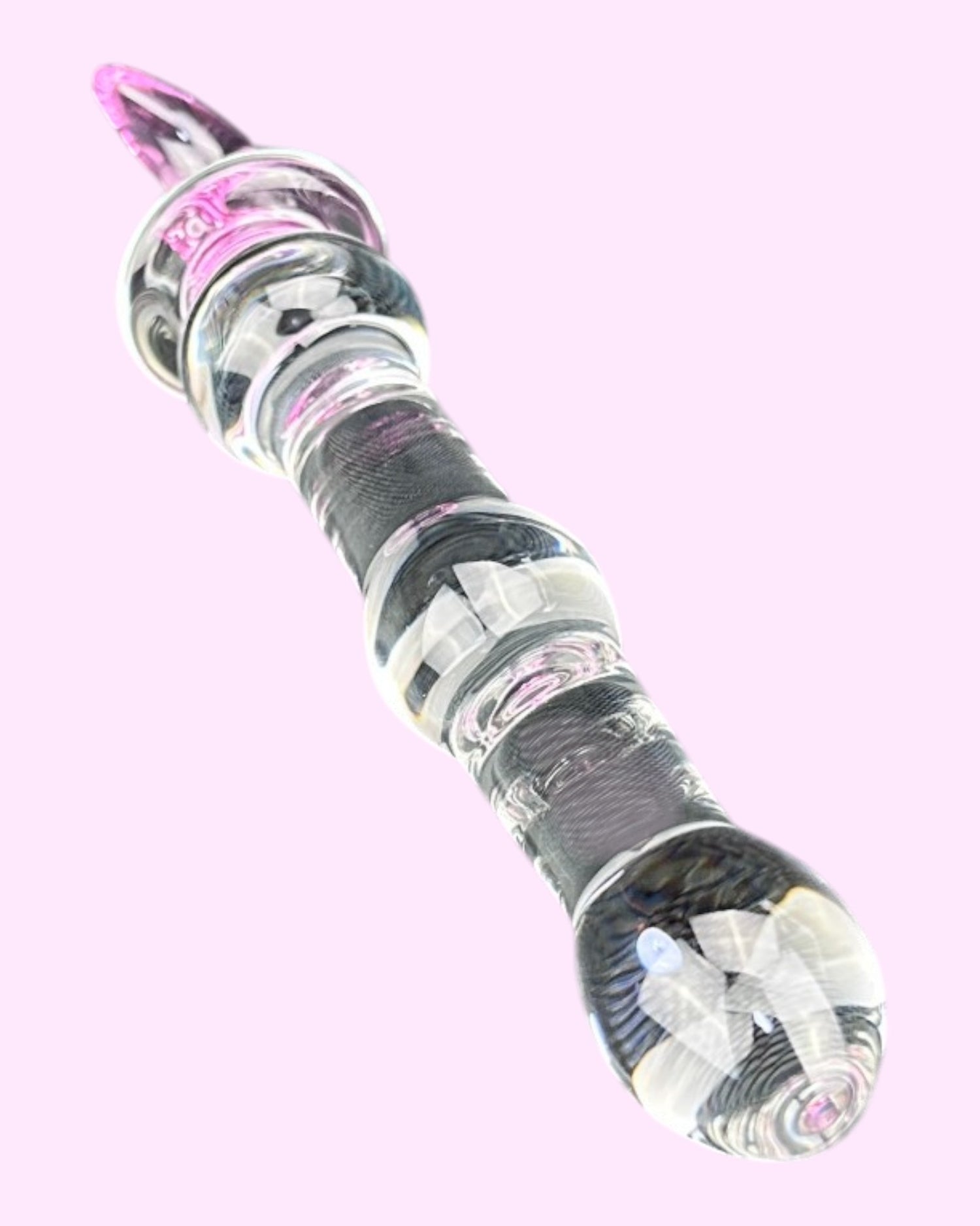 Plug anal Crystal Jewel de cristal texturizado transparente, diseño elegante y brillante de Glow & Vibe.
