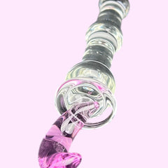 Plug anal Crystal Jewel de cristal texturizado transparente, diseño elegante y brillante de Glow & Vibe.
