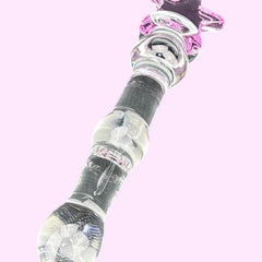 Plug anal Crystal Jewel de cristal texturizado transparente, diseño elegante y brillante de Glow & Vibe.