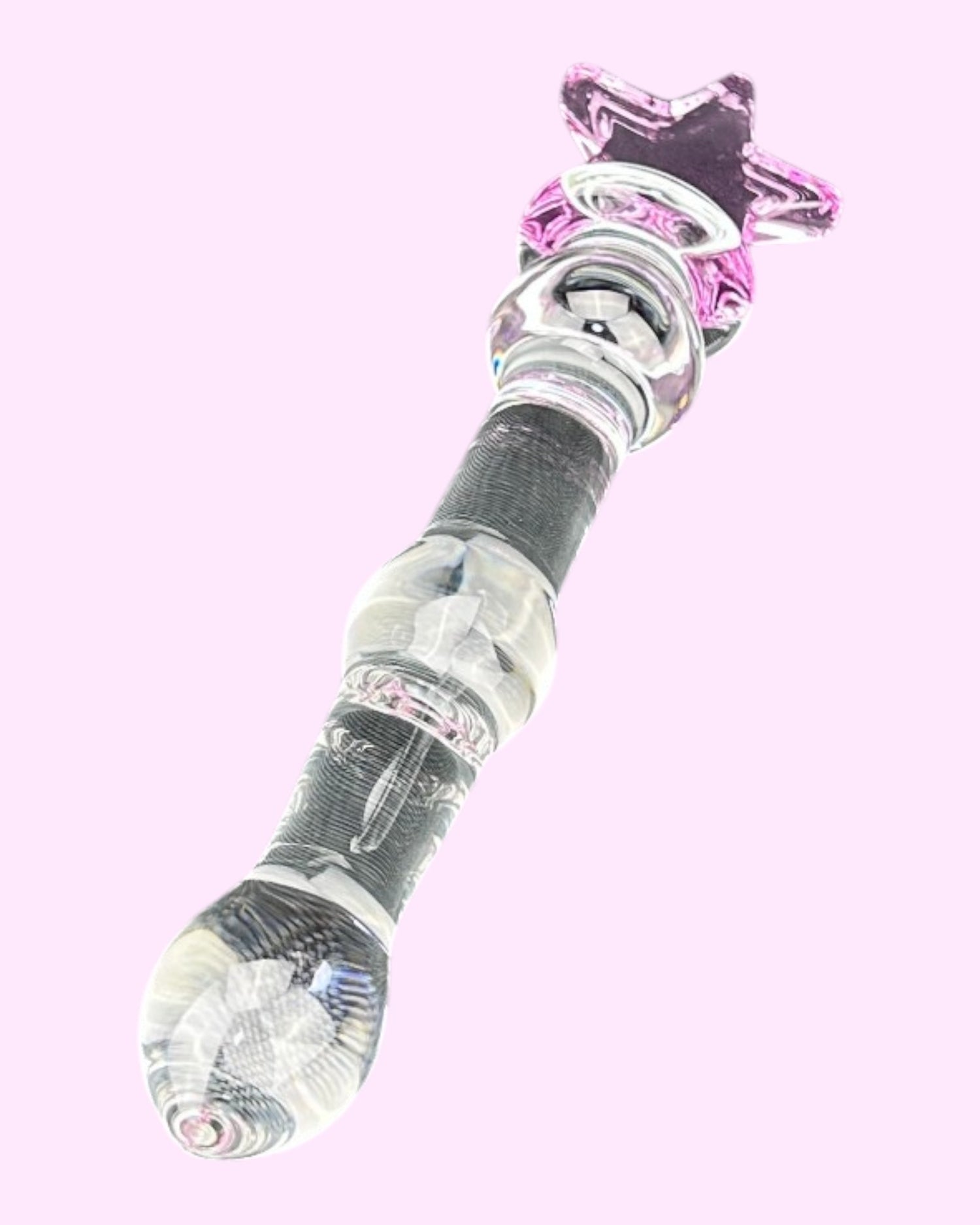 Plug anal Crystal Jewel de cristal texturizado transparente, diseño elegante y brillante de Glow & Vibe.