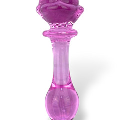 Plug anal Crystal Rose de cristal rosa texturizado, diseño elegante y sensual de Glow & Vibe.