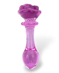 Plug anal Crystal Rose de cristal rosa texturizado, diseño elegante y sensual de Glow & Vibe.
