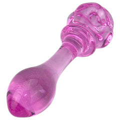 Plug anal Crystal Rose de cristal rosa texturizado, diseño elegante y sensual de Glow & Vibe.