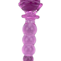 Plug anal Crystal Rose de cristal rosa texturizado, diseño elegante y sensual de Glow & Vibe.