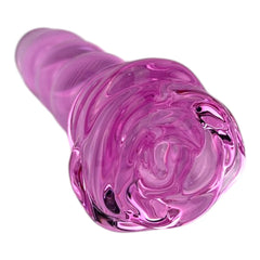 Plug anal Crystal Rose de cristal rosa texturizado, diseño elegante y sensual de Glow & Vibe.