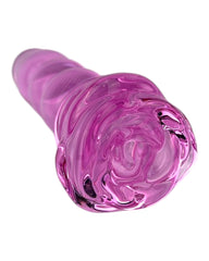 Plug anal Crystal Rose de cristal rosa texturizado, diseño elegante y sensual de Glow & Vibe.