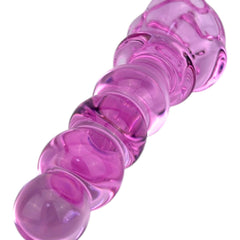 Plug anal Crystal Rose de cristal rosa texturizado, diseño elegante y sensual de Glow & Vibe.
