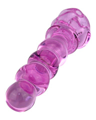 Plug anal Crystal Rose de cristal rosa texturizado, diseño elegante y sensual de Glow & Vibe.