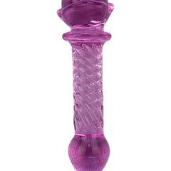 Plug anal Crystal Rose de cristal rosa texturizado, diseño elegante y sensual de Glow & Vibe.