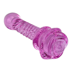 Plug anal Crystal Rose de cristal rosa texturizado, diseño elegante y sensual de Glow & Vibe.