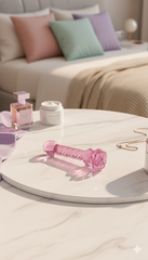 Plug anal Crystal Rose de cristal rosa texturizado, diseño elegante y sensual de Glow & Vibe.