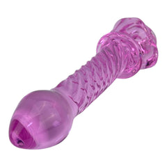 Plug anal Crystal Rose de cristal rosa texturizado, diseño elegante y sensual de Glow & Vibe.
