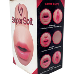 Masturbador dual Oral & Love de cyber skin con boca y vagina, doble entrada realista de Glow & Vibe.
