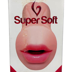 Masturbador realista Hot Mouth de cyber skin con diseño de boca y nariz, simulación de sexo oral Glow & Vibe.