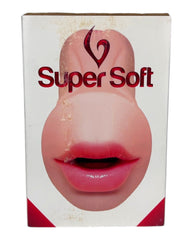 Masturbador realista Hot Mouth de cyber skin con diseño de boca y nariz, simulación de sexo oral Glow & Vibe.