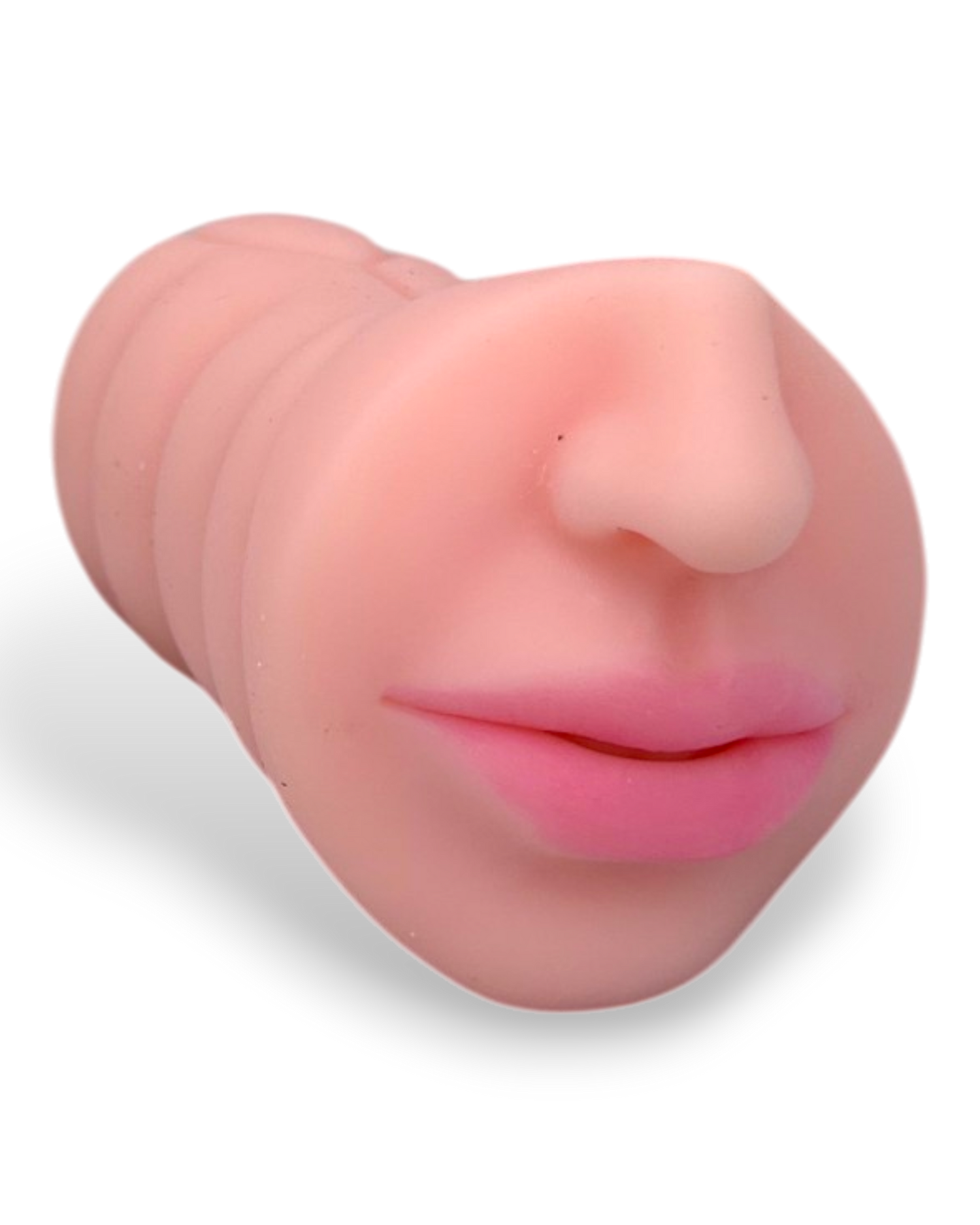 Masturbador realista Hot Mouth de cyber skin con diseño de boca y nariz, simulación de sexo oral Glow & Vibe.