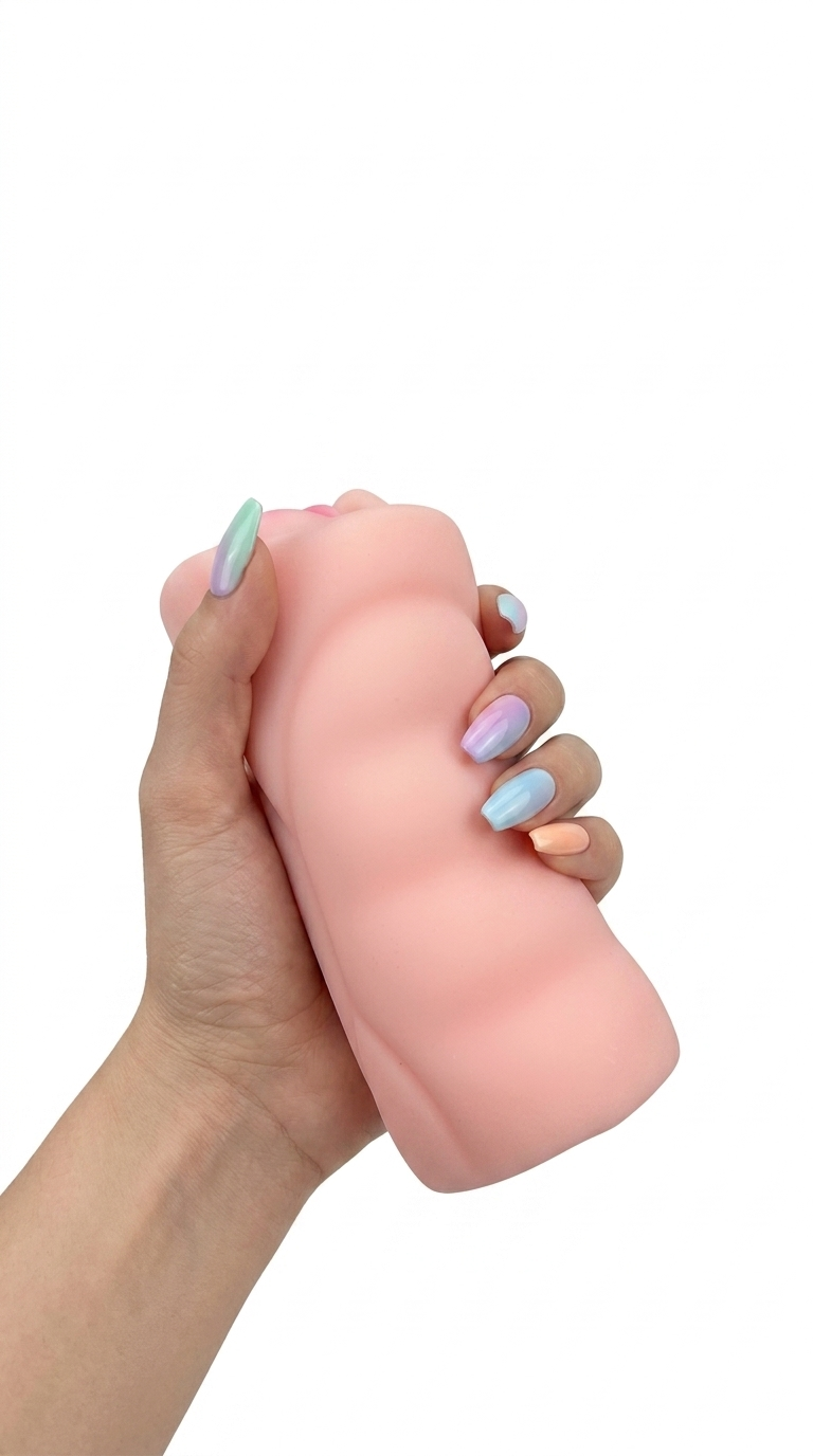 Masturbador realista Hot Mouth de cyber skin con diseño de boca y nariz, simulación de sexo oral Glow & Vibe.