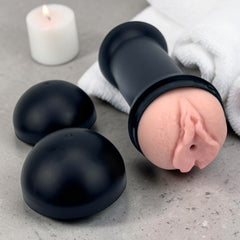 Masturbador Trainer Love doble de Magic Flesh con penetración vaginal y oral, diseño realista Glow & Vibe.