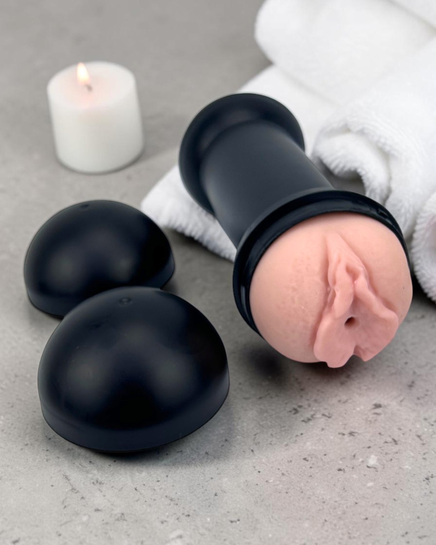 Masturbador Trainer Love doble de Magic Flesh con penetración vaginal y oral, diseño realista Glow & Vibe.