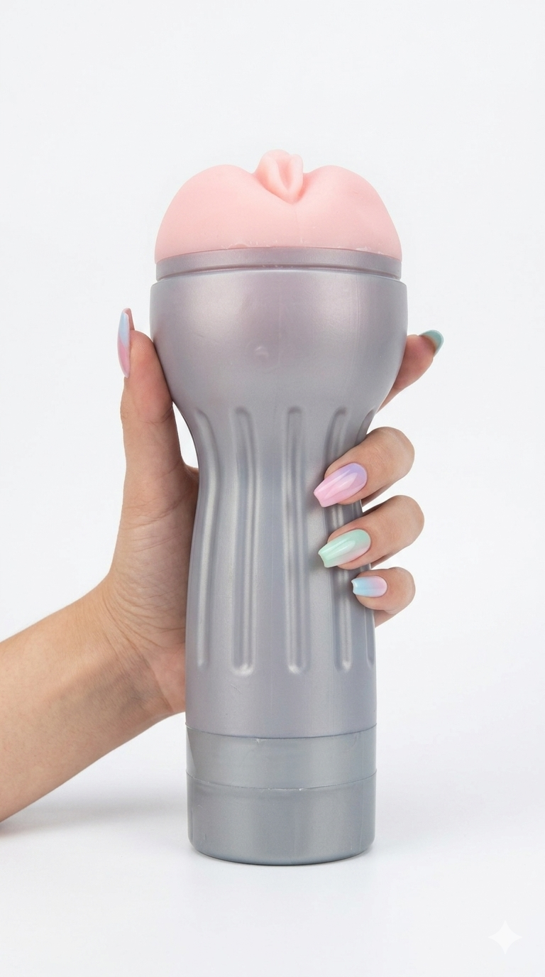 Masturbador tipo lámpara Pleasure Light de Magic Flesh con vibración y textura realista, diseño discreto Glow & Vibe.