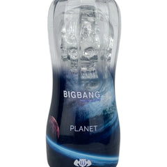 Masturbador Big Bang de silicón flexible con textura interna y efecto de succión, diseño compacto de Glow & Vibe.