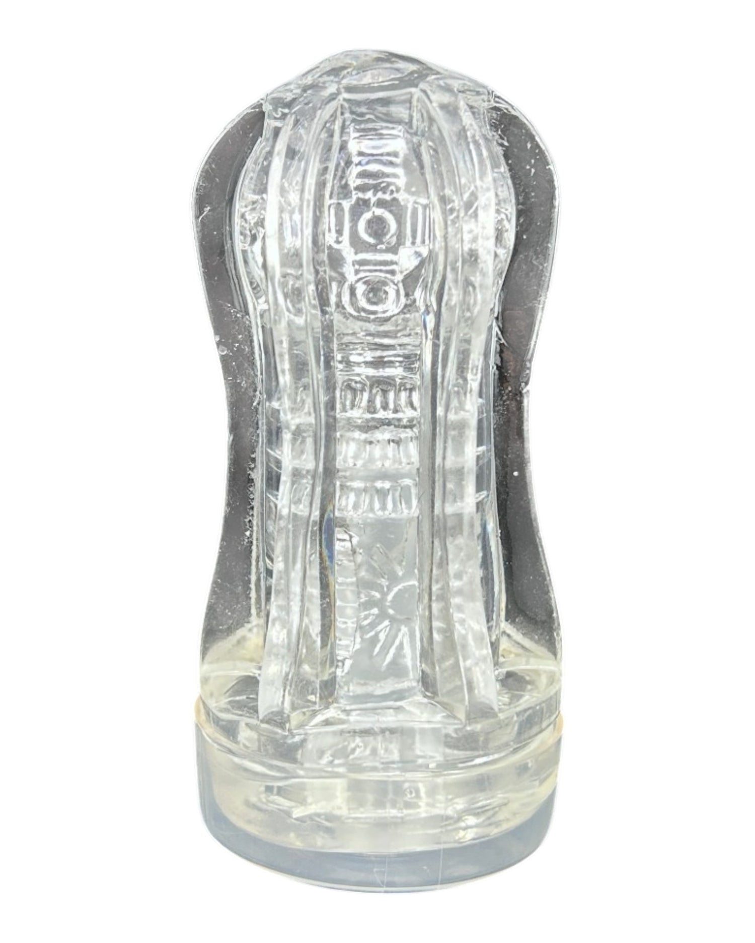 Masturbador Big Bang de silicón flexible con textura interna y efecto de succión, diseño compacto de Glow & Vibe.
