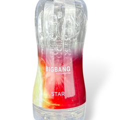 Masturbador Big Bang de silicón flexible con textura interna y efecto de succión, diseño compacto de Glow & Vibe.