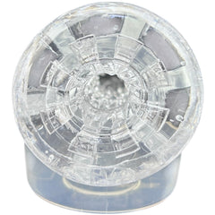 Masturbador Big Bang de silicón flexible con textura interna y efecto de succión, diseño compacto de Glow & Vibe.