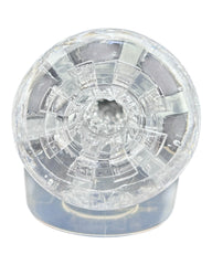 Masturbador Big Bang de silicón flexible con textura interna y efecto de succión, diseño compacto de Glow & Vibe.
