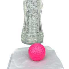 Masturbador Big Bang de silicón flexible con textura interna y efecto de succión, diseño compacto de Glow & Vibe.
