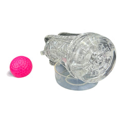 Masturbador Big Bang de silicón flexible con textura interna y efecto de succión, diseño compacto de Glow & Vibe.