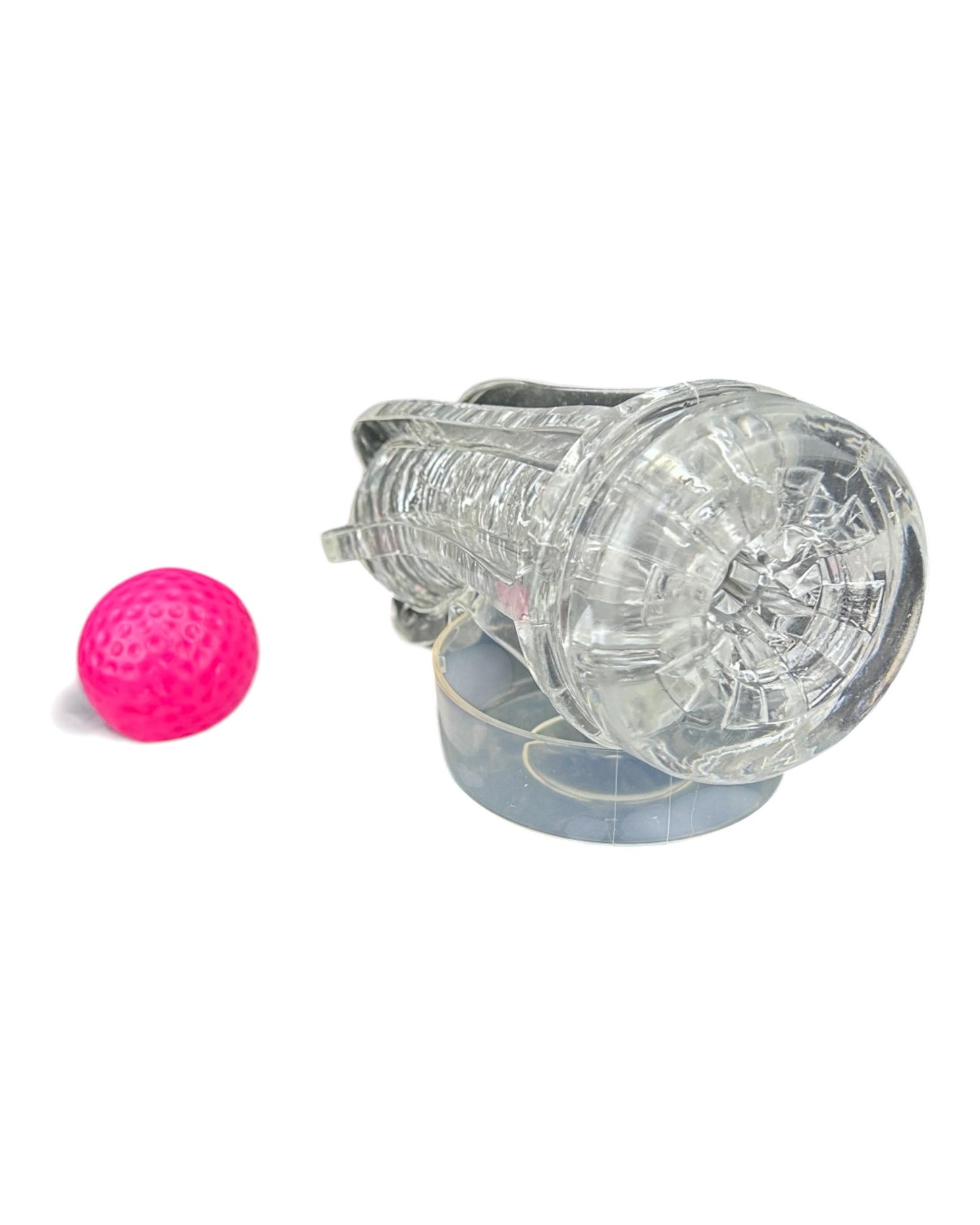 Masturbador Big Bang de silicón flexible con textura interna y efecto de succión, diseño compacto de Glow & Vibe.
