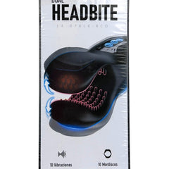 Masturbador Dual Bite de silicón texturizado con 10 modos de mordisco y vibración, diseño realista Glow & Vibe.