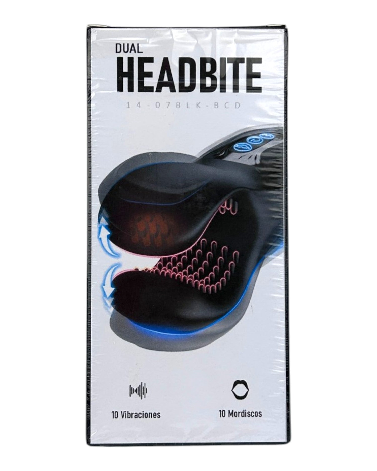 Masturbador Dual Bite de silicón texturizado con 10 modos de mordisco y vibración, diseño realista Glow & Vibe.