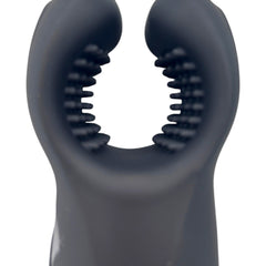 Masturbador Dual Bite de silicón texturizado con 10 modos de mordisco y vibración, diseño realista Glow & Vibe.